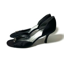 Stuart Weitzman Black Satin D'Orsay Peep Toe High Heels Women  s Size 10M
