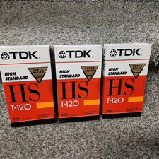 Lot Of 3 TDK HS High Standard T-120 VHS Blank Video Tape New Sealed