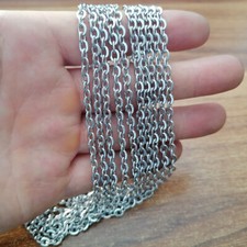 Bulk 5 4 1mm Silver Stainless Steel Rolo Oval link Chain wholesale