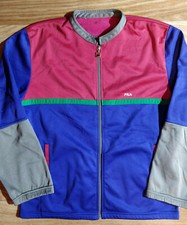 Fila 90's Vintage Womens Tracksuit Top Jacket Colored Purple Red