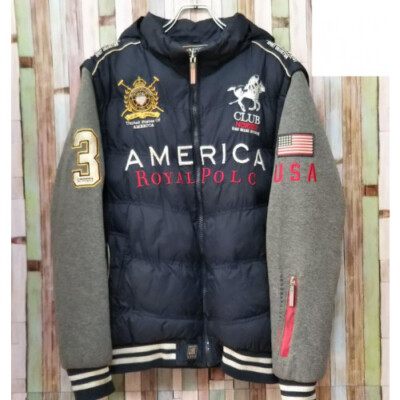 ROYAL POLO Logo Embroidered 2Way Full Zip Jacket, Size M [VG