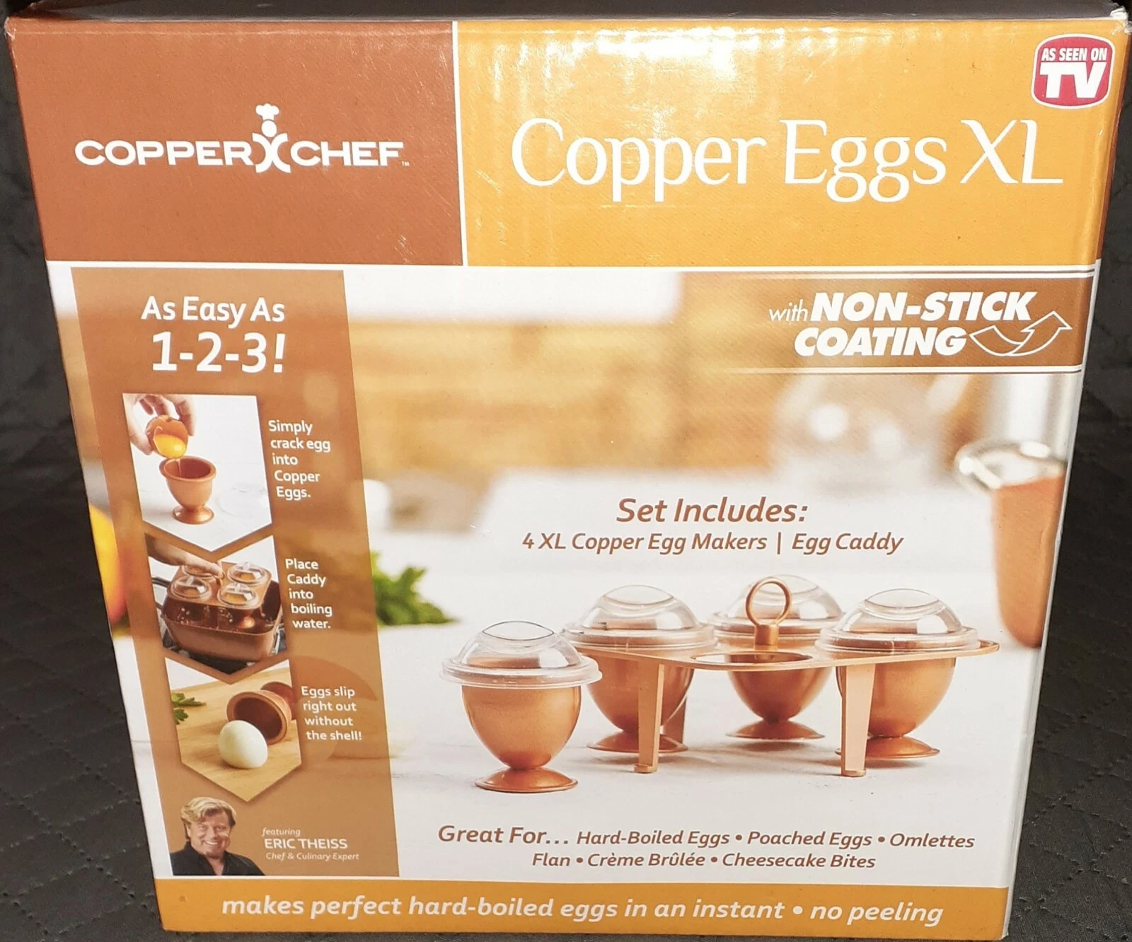 Copper Chef Copper Eggs XL Set, Coddler/Poacher for Poached and Coddled Eggs