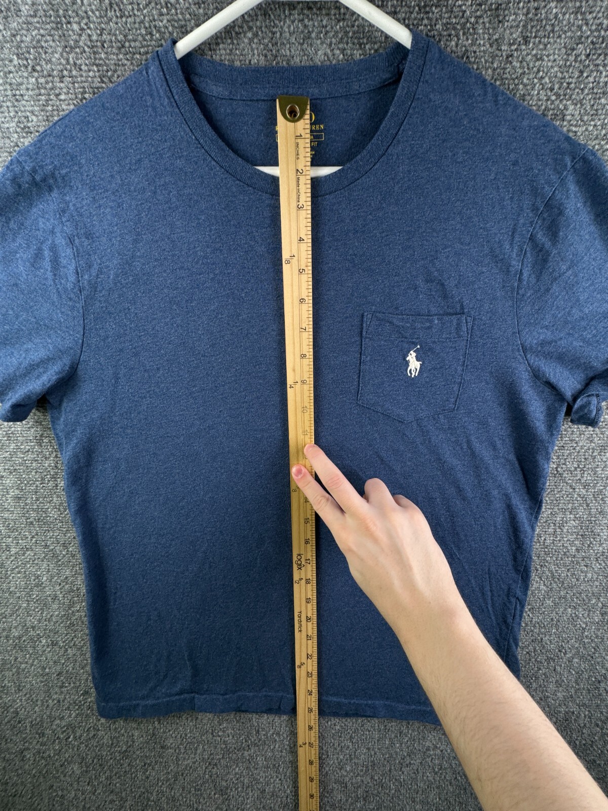 Polo Ralph Lauren Large Personalizzata Film Fit Blu Manica Corta T Shirt Pony Logo Uomo