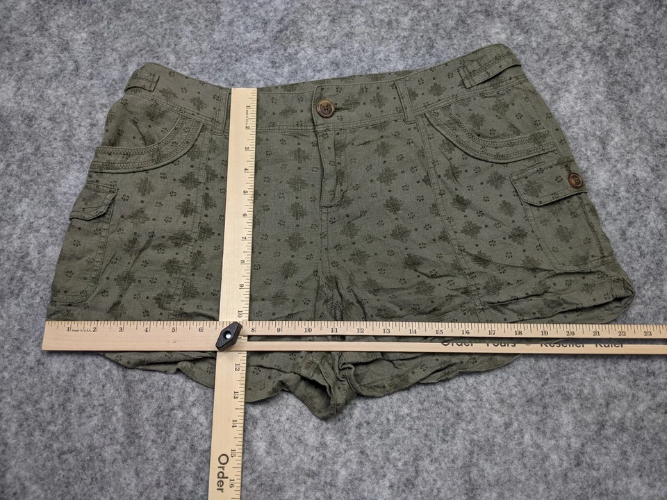 Shorts chino feminino Mauices tamanho 9/10 cinza mistura de linho - Imagem 3 de 4