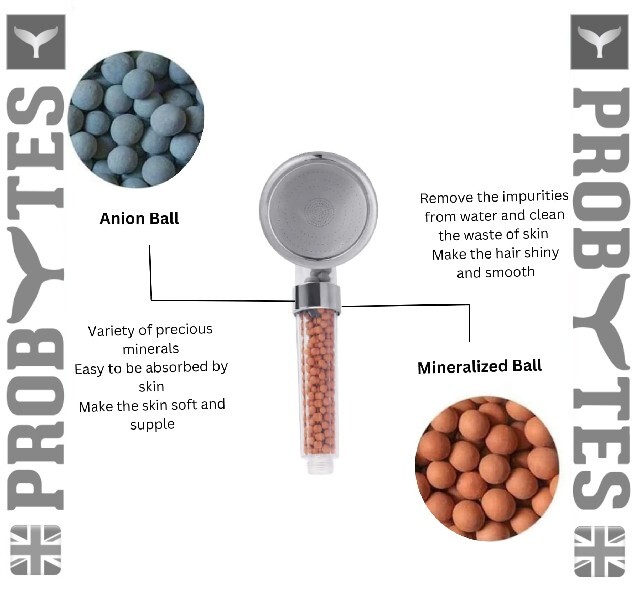 Ionic Shower Head Mineral Beads Filter Purification Water Saving High