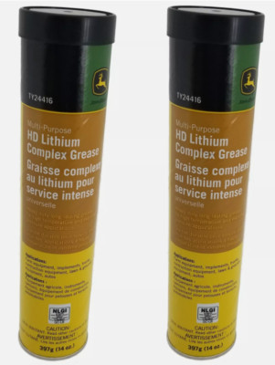 2 tubes- John Deere HD Lithium Complex Grease #TY24416