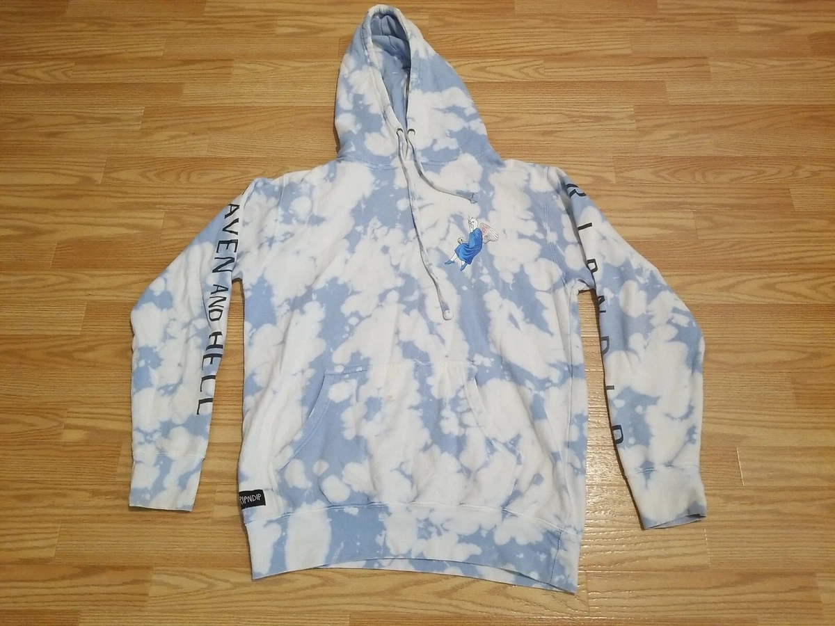 RipNDip Tie Dye Heaven and Hell Cat Angel Smoking Hoodie Sweatshirt Sz M |  eBay