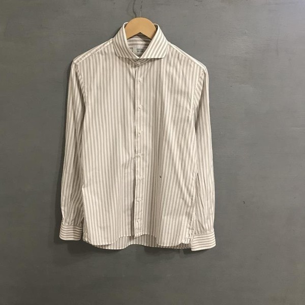 Men Bongenie Grieder Shirt White Cotton 38 / M /