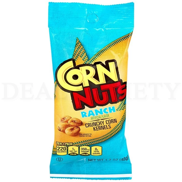 CORN NUTS Ranch Flavored Crunchy Corn Snacks 1.7oz Lot of 24 Bags - Image 2 of 3