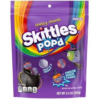 Skittles Pop'd Creepy Crunch Freeze Dried Halloween Candy - 5.5 oz Bag