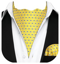 Men's Paisley Cravat Ascot Tie Pocket Square Set Floral Scarf Handkerchief