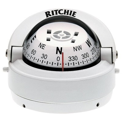 Pivot White Dial Surface Mount Composite 12 Volt Green Light Compass