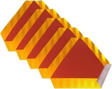 5Pcs Slow Moving Vehicle Sign Stickers, 7 Size: 7 x 8 inchColor: Red  Orange
