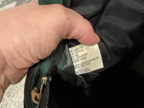 Vintage Eastport großer Canvas Leder Rucksack grün - Bild 13 von 13