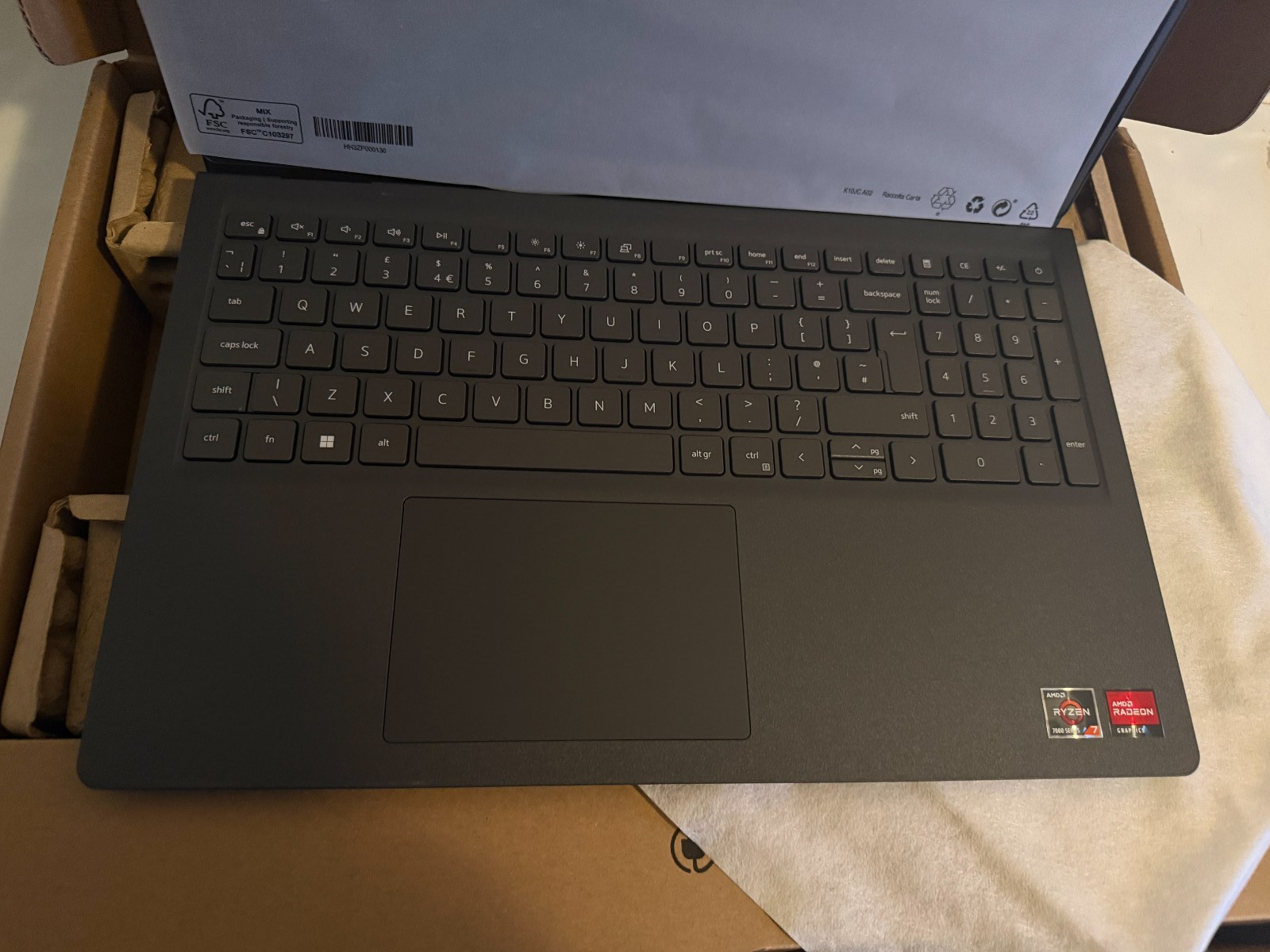 DELL 15 DC15255 15.6" Laptop, AMD Ryzen 7 7730U, 16GB RAM, 1TB SSD, Win 11