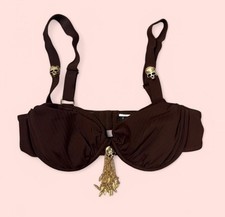 Foreplay Skull Brown NWT wired Bikini Top Size S/M