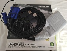 OPEN BOX IOGEAR 2 Port KVM Switch GCS22U VGA USB for 2 Keyboards  1 Monitor