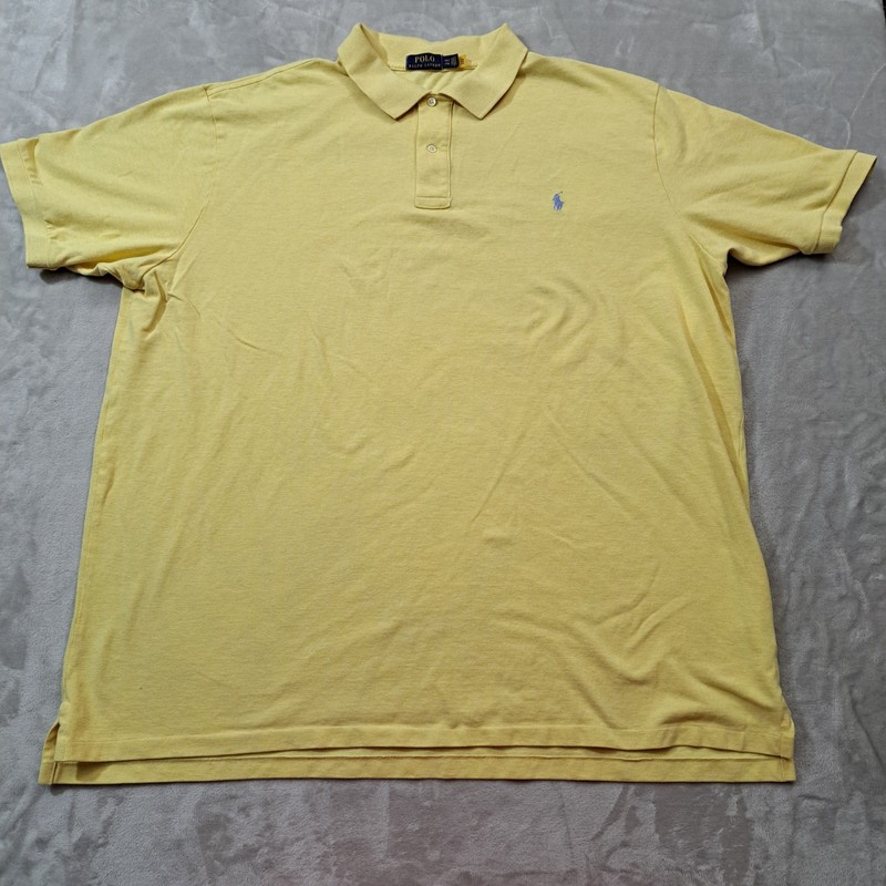 Polo Ralph Lauren Shirt Mens 4XL 4XLT Yellow Short Sleeve Golf