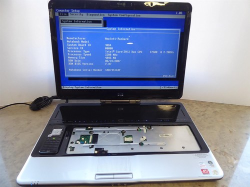 HP Pavilion HDX9000 Notebook T7500 4GB 20.1"  ohne Akku HDD und Netzteil geht an