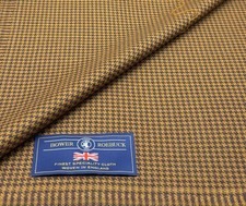 Orange Dogtooth Wool Fabric Suiting Jacketing Fabric Made In England 2.50m