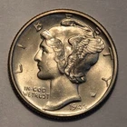 #2 Business Uncirculated++ 1942 D Winged Liberty Head Mercury Dime, Split Band