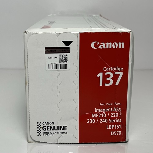 Genuine OEM Canon 137 Black Laser Printer Toner Cartridge - Brand New Sealed - Picture 4 of 12