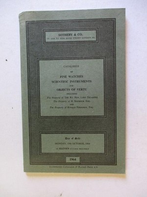 Sotheby & Co: CATALOGUE OF FINE WATCHES, SCIENTIFIC INSTRUMENTS AND OBJECTS OF V