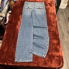 Ariat B5 Slim Jeans Boys 16 Blue Medium Wash Straight Leg Embroidered Pockets