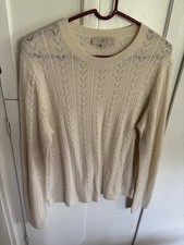 Ann Taylor LOFT - Cream Lace Knit Light Sweater - Women's Size Large