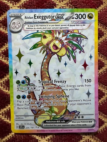 Pokemon Alolan Exeggutor EX Holofoil Ultra Rare Surging Sparks 225/191