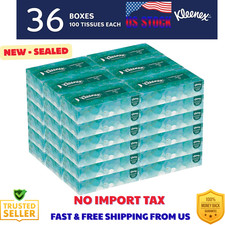Kleenex Professional Facial Tissues 21400, 2-Ply, White, Flat Box, 36 Boxes/Cart