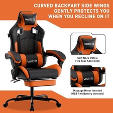 Gaming Chair Massage,Ergonomic PC Computer Chair Footrest Comfortable 8