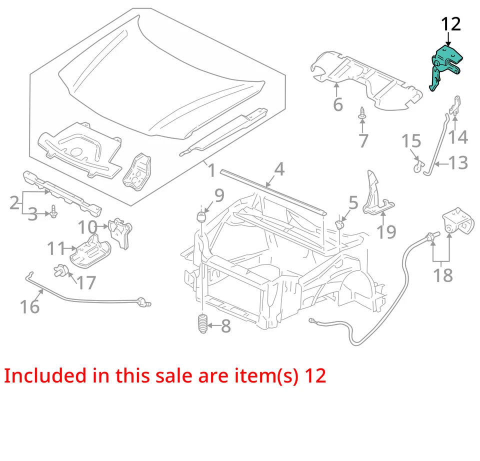 Chevrolet Oldsmobile Venture Silhouette 1997-2005 capó con cierre Secd 10318546 nuevo Foto 2 de 3