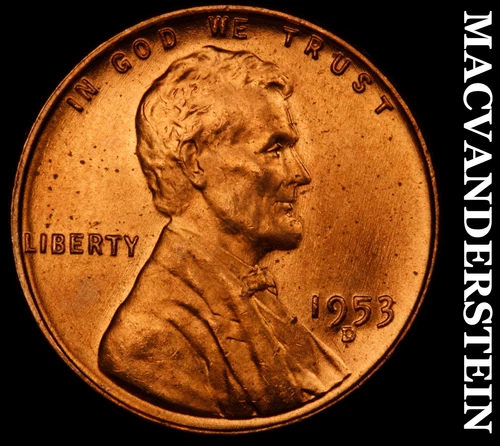 1953-D Lincoln Wheat Cent- Choice Gem Brilliant Uncirculated Luster #J1371