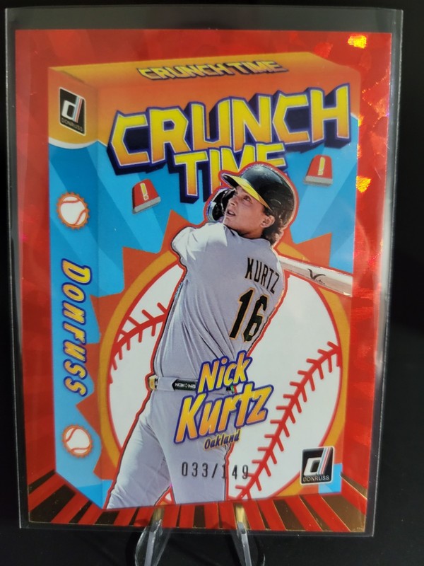 2026 Panini Donruss- Nick Kurtz Crunch Time Red Ice 33/149 Athletics #10