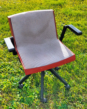 ARTEMIDE Sedia Pluralis con Braccioli e tessuto Anni 80  Lucci Orlandini Design