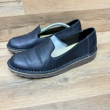 LL Bean Stonington 507146 Womens 8.5 M Black Flat Loafer Slip On Rubber Sole