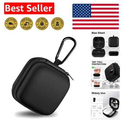 #ad #ad Compact Black Earbud Case with Carabiner Protect Your Accessories in Style $9.23