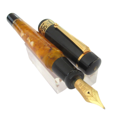 Stylo Plume Delta Modèle 365 Marbre Nacré - Plume Or 18K, Neuf De Stock Avec écrin, Italie