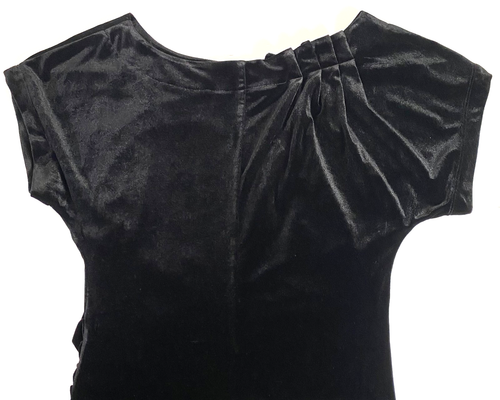 BCB Generation Velour Plissee Ausschnitt Minikleid Damen XS schwarz gerafft Stretch - Bild 8 von 15