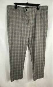 Banana Republic Men's Grey Glen Plaid Slim-Tapered Fit Pants 38x32 NWT