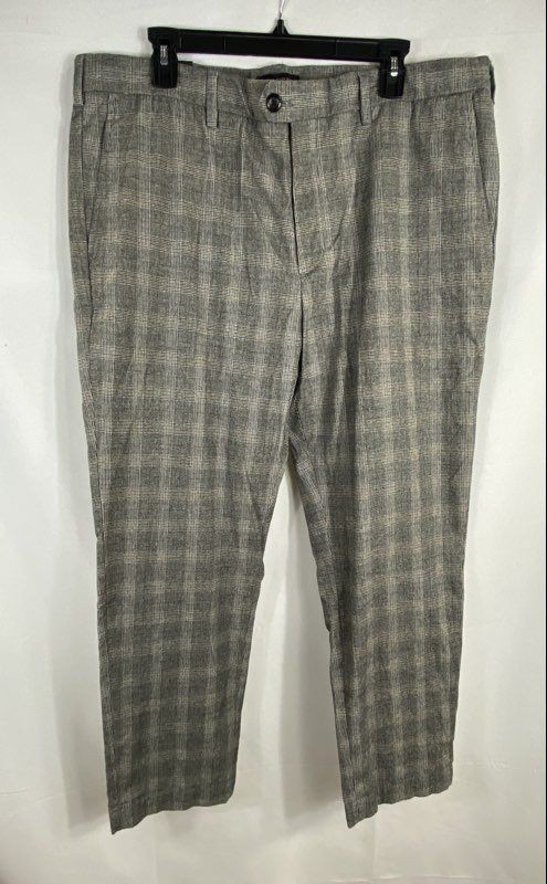 Banana Republic Men's Grey Glen Plaid Slim-Tapered Fit Pants 38x32 NWT