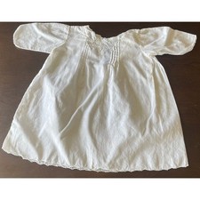 Christening Baby Infant Gown White Early 1900s Batiste Hand Embroidered Antique