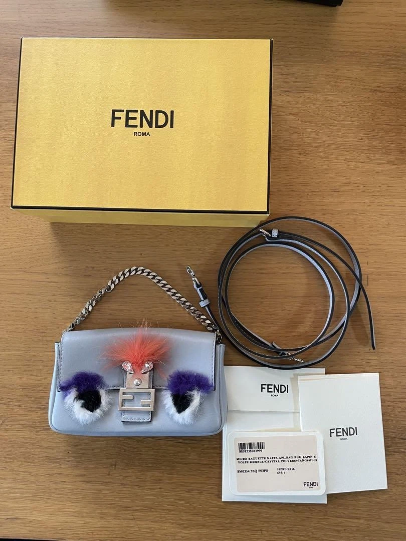 Fendi Blue Bags &'s Fur Exterior Women for sale | eBay