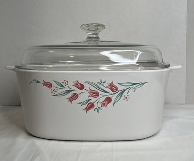 Vintage Corningware ''Rosemarie'' A-5-B Casserole 5 Liter w/ PYREX Lid ''See Pics''