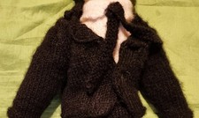 Puppe, Charlie Chaplin, 40 cm ,Gehäkelt, Unikat, Gebraucht