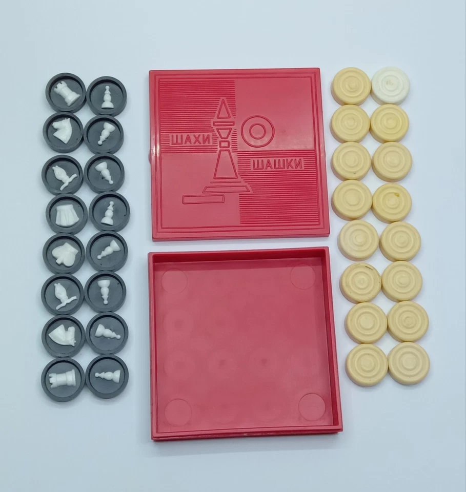 USSR Pocket Chess Set Checkers 82mm Original Kyiv Good condition - Image 4 of 4