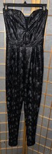 Symphony Strapless Black & Gray Leopard Snake Skin look USA Made Size S