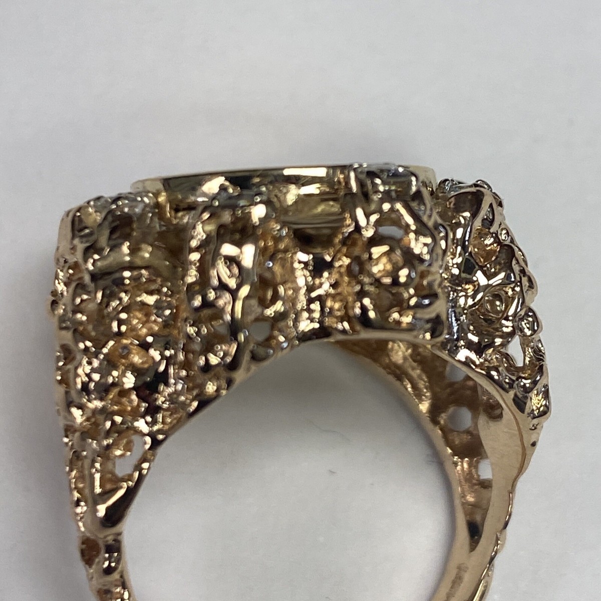 Vintage 14k Yellow Gold Coin Ring! 1854 $1! Diamonds! | eBay