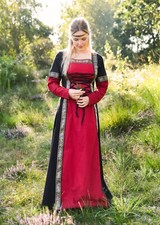 Battle-Merchant Medieval Dress Eleanor Red/Black Medieval Dress Costume